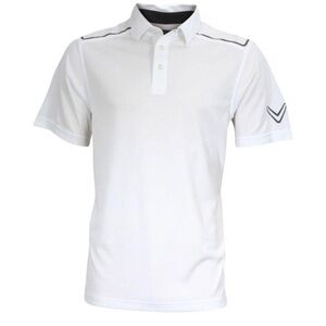 Callaway Men's Solid Blocked Polo Short Sleeve Shirt Black White Nike Hat Medium